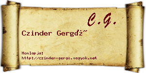 Czinder Gergő névjegykártya